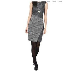 Banana Republic Colorblock Wrap Tweed Sheath Dress